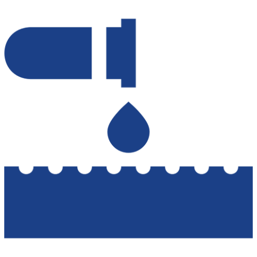 Dropper icon with liquid and surface.