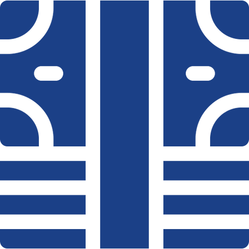 Abstract geometric pattern in blue and black.