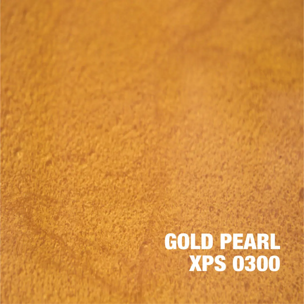 Gold Pearl textured surface with text.