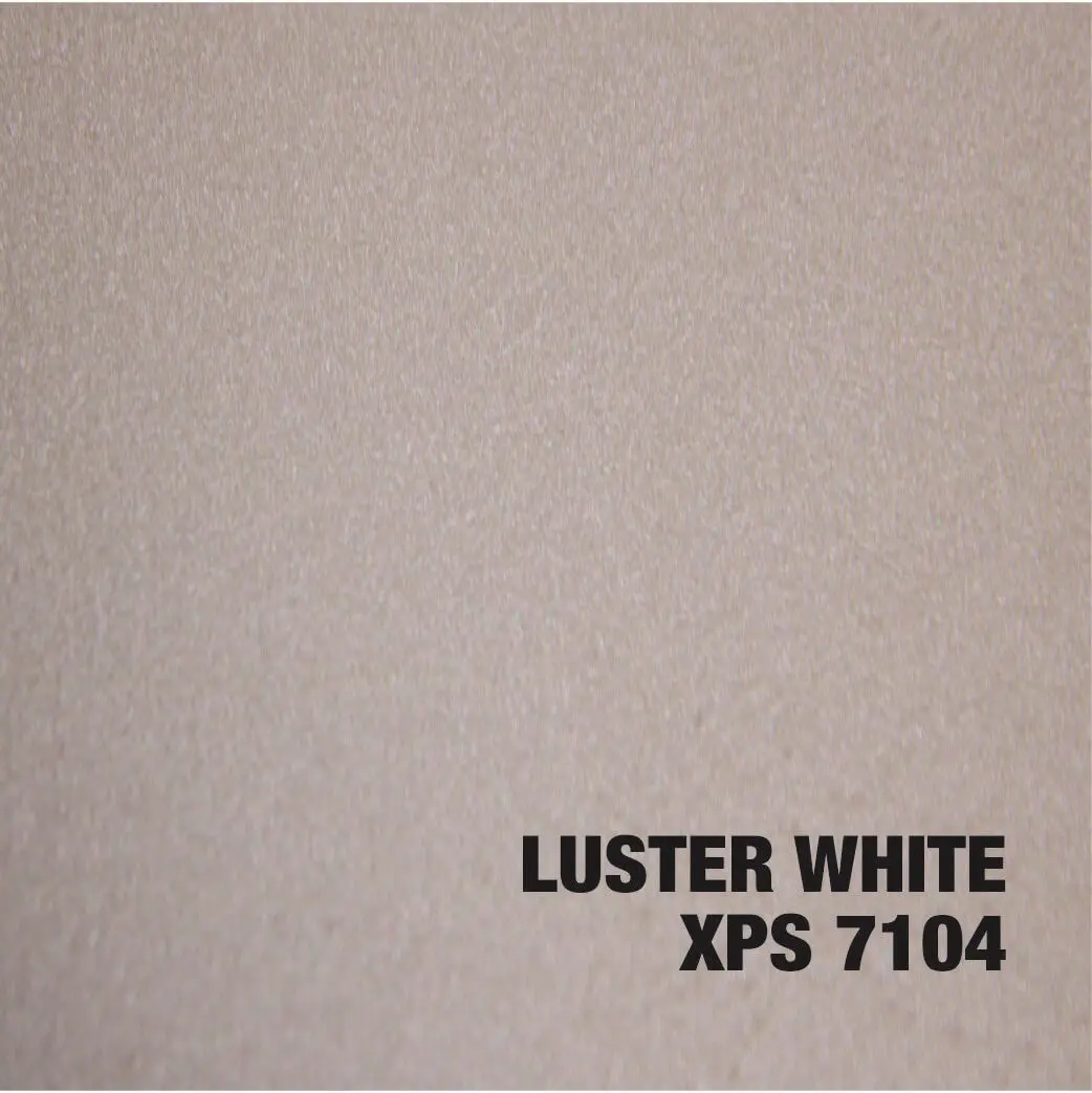 Luster white texture sample with text.