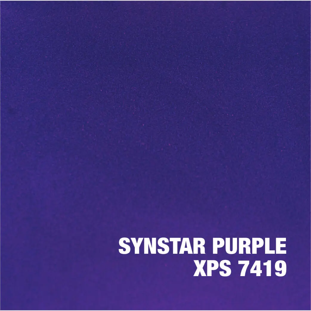 Purple color sample with text overlay.