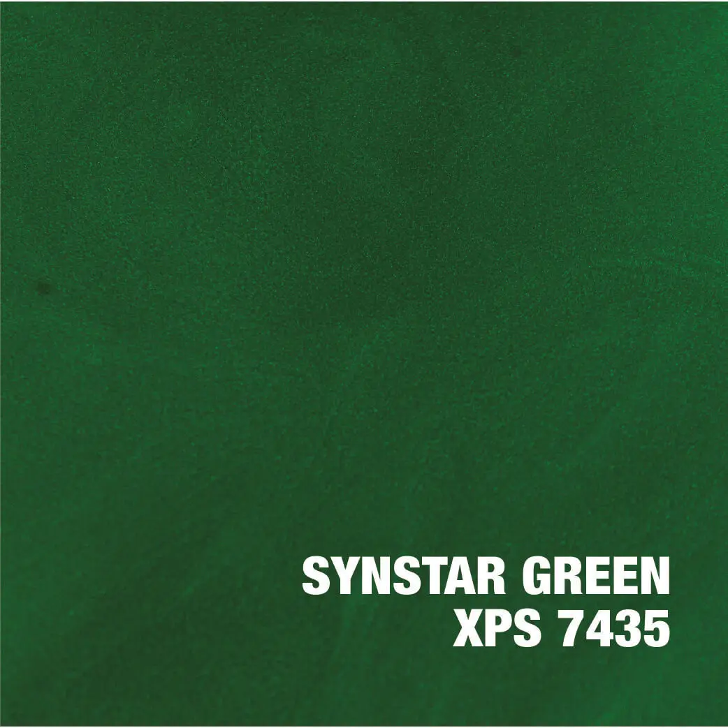 Green color sample labeled "Synstar Green XPS 7435".