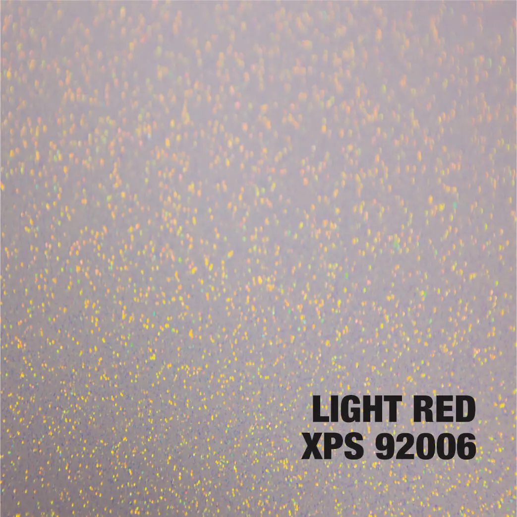 Light red glitter texture with text.