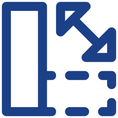 Icon of arrows and dashed lines.